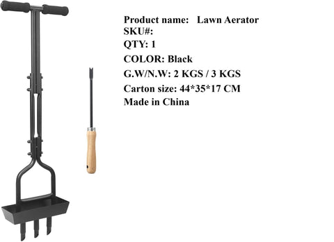 Manual Lawn Aerator Tool with Steel Tines and Easy - Grip Handle – LA4064 - with | Sold by Uncle Wiener's Wholesale