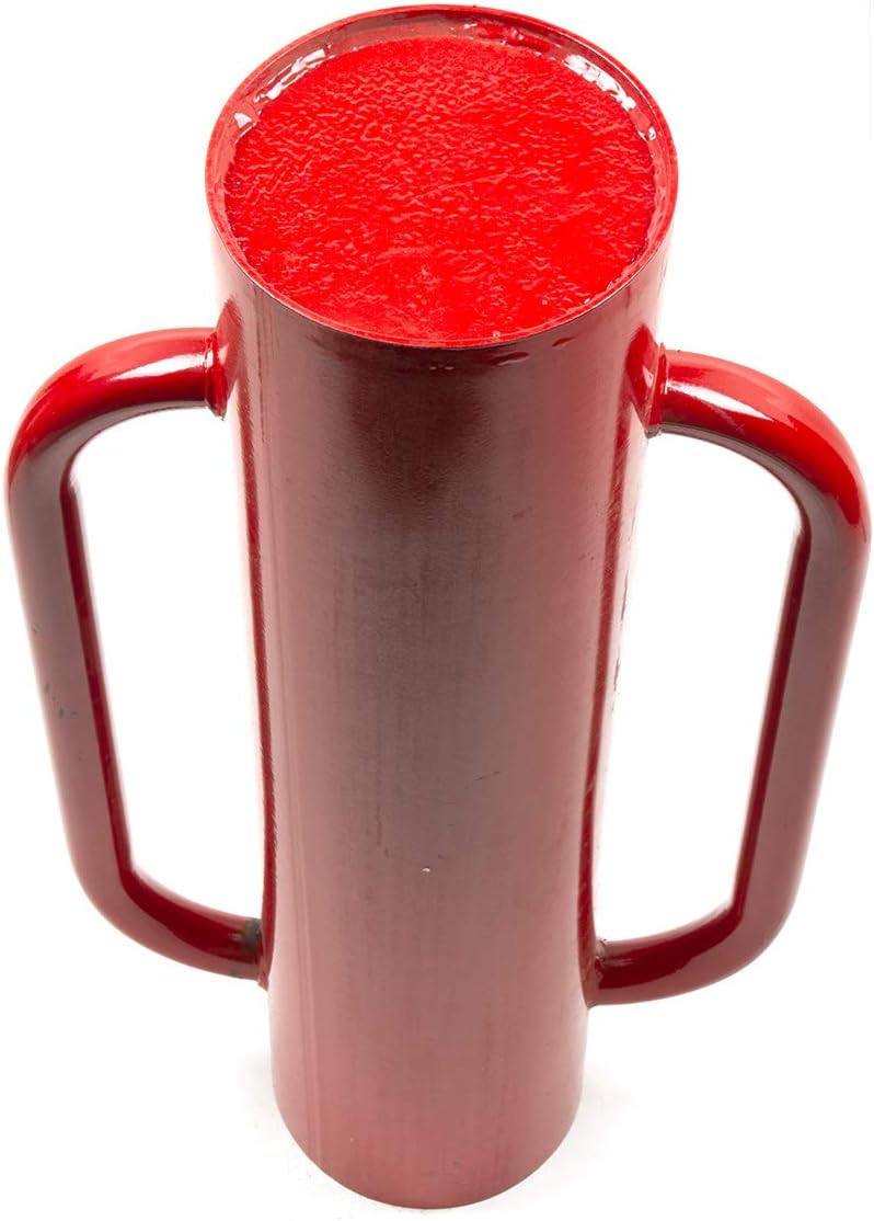 Manual Steel Fence Post Driver Pounder – & Heavy - Duty Handles Red Painted 223443 - with | Sold by Uncle Wiener's Wholesale