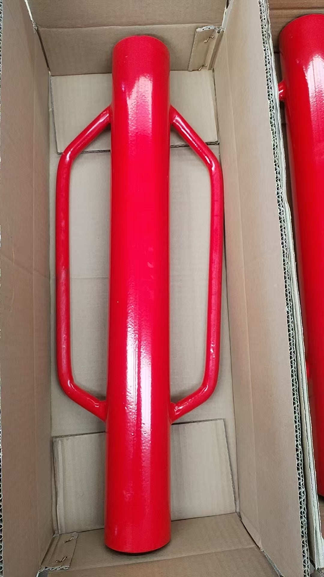 Manual Steel Fence Post Driver Pounder – & Heavy - Duty Handles Red Painted 223443 - with | Sold by Uncle Wiener's Wholesale