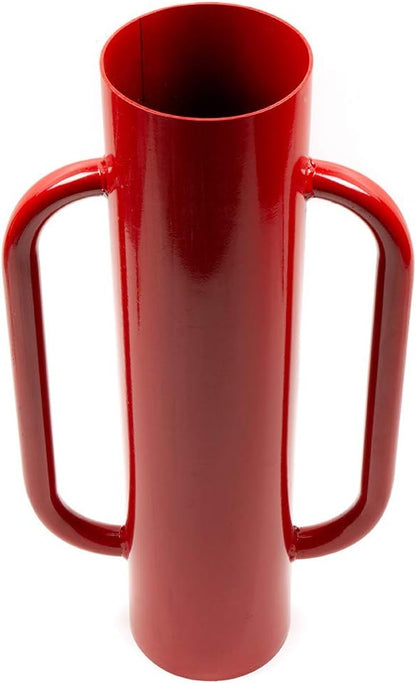 Manual Steel Fence Post Driver Pounder – & Heavy - Duty Handles Red Painted 223443 - with | Sold by Uncle Wiener's Wholesale