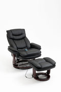 Massage Recliner Chair with Ottoman – Heat & Swivel Base – Black or Brown – UH8415 Series - with Brown | Sold by Uncle Wiener's Wholesale