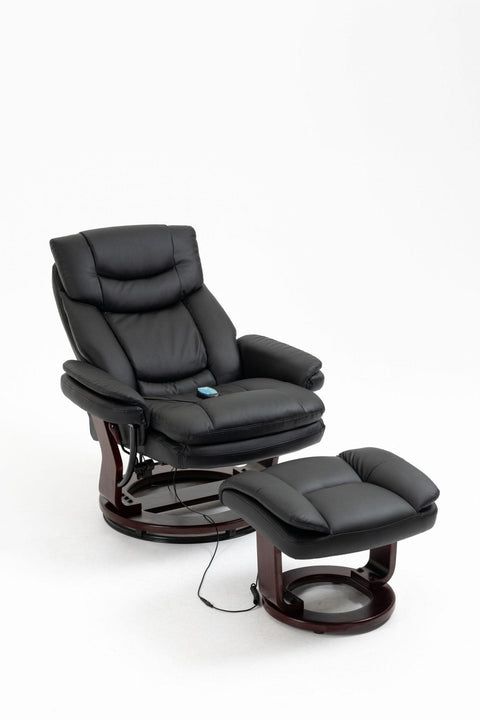Massage Recliner Chair with Ottoman – Heat & Swivel Base – Black or Brown – UH8415 Series - with Brown | Sold by Uncle Wiener's Wholesale