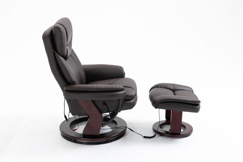 Massage Recliner Chair with Ottoman – Heat & Swivel Base – Black or Brown – UH8415 Series - with Brown | Sold by Uncle Wiener's Wholesale