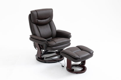 Massage Recliner Chair with Ottoman – Heat & Swivel Base – Black or Brown – UH8415 Series - with Brown | Sold by Uncle Wiener's Wholesale
