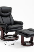 Massage Recliner Chair with Ottoman – Heat & Swivel Base – Black or Brown – UH8415 Series - with Brown | Sold by Uncle Wiener's Wholesale