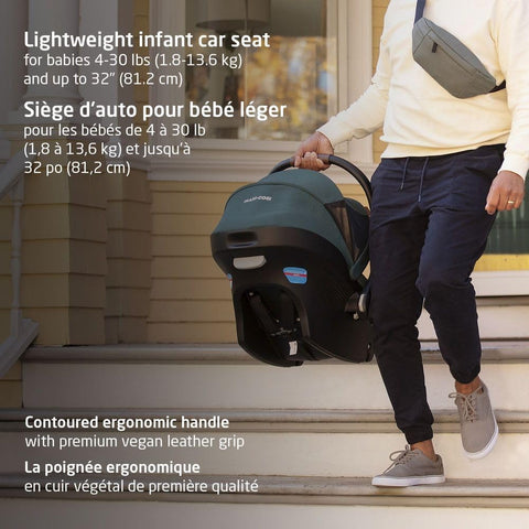 Maxi-Cosi Mico Luxe+ black infant car seat rear-facing lightweight
Maxi-Cosi infant seat with load leg MaxiLock and ClimaFlow ventilation
Mico Luxe plus car seat, eco fabric, ergonomic handle, UAS connectors
Mico Luxe infant car seat 4 to 30 lbs, easy carry and installation