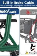 MAXWALK Walkers for Seniors, Rollator Walker with Seat, 10" Rubber Wheels All Terrain Rollator Walker with Backrest, Aluminum Walkers Built - in Cable, Foldable and Adjustable Height for Seniors, Green - with | Sold by Uncle Wiener's Wholesale