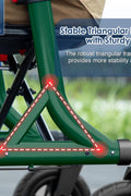 MAXWALK Walkers for Seniors, Rollator Walker with Seat, 10" Rubber Wheels All Terrain Rollator Walker with Backrest, Aluminum Walkers Built - in Cable, Foldable and Adjustable Height for Seniors, Green - with | Sold by Uncle Wiener's Wholesale