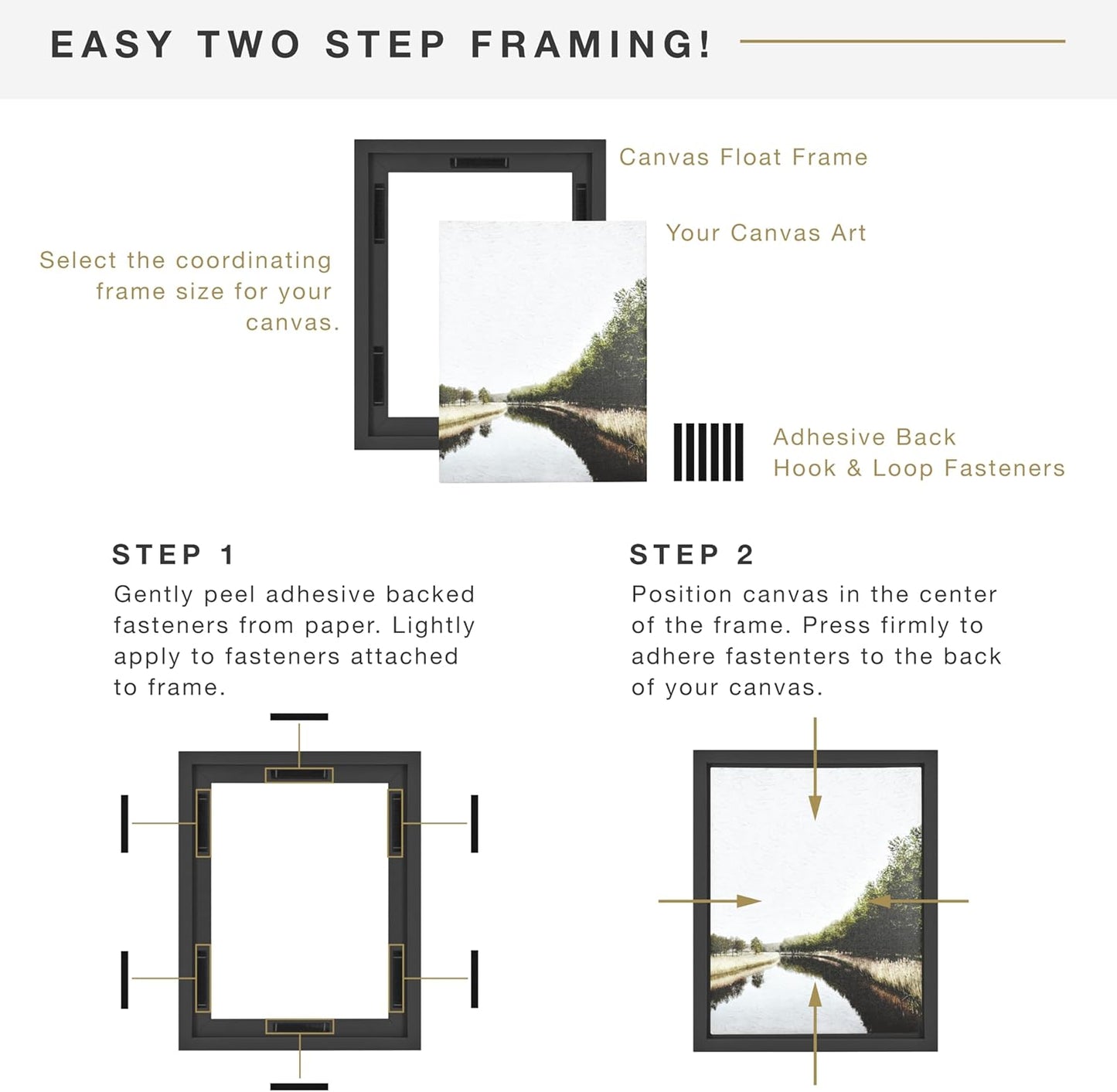 MCS Canvas Float Frames 9x12 Frame, Black Frame for Finished Canvases, Vertical & Horizontal Wall Hanging Large Frame with Adhesive for Canvas Paintings (1 - Pack) - with | Sold by Uncle Wiener's Wholesale