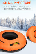 Meagoo Heavy Duty Snow Tube, Inflatable Durable 40" Snow Sled Tube with Cushion Seat, Premium Sturdy 600D Canvas Cover Sledding Tube with Towable Pull Ring and Reinforced Handles for Adult and Kids - with | Sold by Uncle Wiener's Wholesale