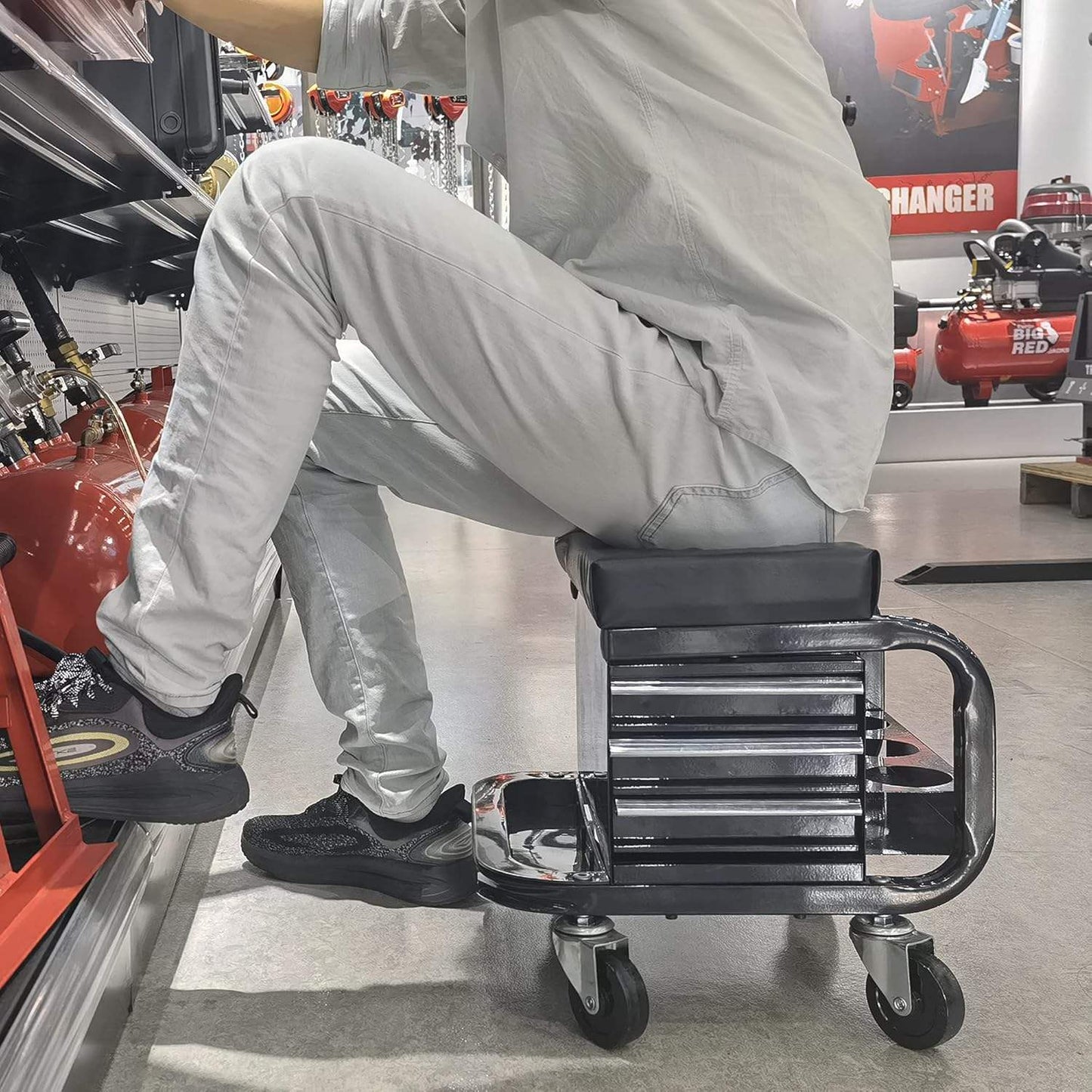 Mechanic Utility Cart with 3 Drawers & Bottle Holders LD18010 - with | Sold by Uncle Wiener's Wholesale