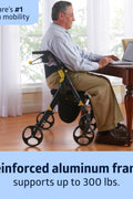 Medline Premium Empower Rollator Walker with Seat, Folding Rolling Walker with 8 - inch Wheels, Black - with | Sold by Uncle Wiener's Wholesale