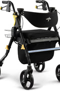 Medline Premium Empower Rollator Walker with Seat, Folding Rolling Walker with 8 - inch Wheels, Black - with | Sold by Uncle Wiener's Wholesale