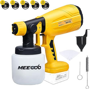 MEEGOO Cordless Paint Sprayer 200W HVLP Spray Gun Compatible with Makita Batteries
