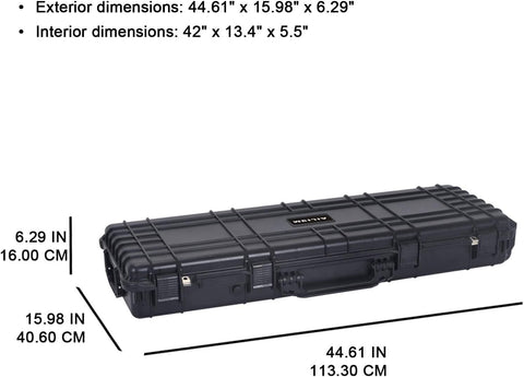 MEIJIA Portable Rolling Waterproof All Weather Hard Rifle Case,Gun case with Wheels,Customizable Fit Foam Included,Fit for Rifle,Guns,Shotguns, Airsoft Gun - with 38.34"x17.87"x6.22" | Sold by Uncle Wiener's Wholesale