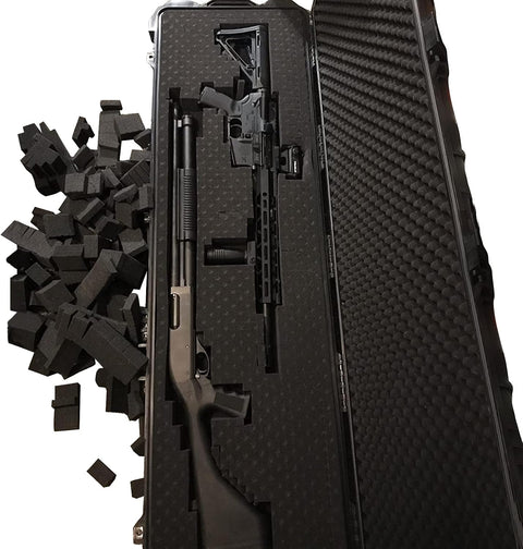 MEIJIA Portable Rolling Waterproof All Weather Hard Rifle Case,Gun case with Wheels,Customizable Fit Foam Included,Fit for Rifle,Guns,Shotguns, Airsoft Gun - with 38.34"x17.87"x6.22" | Sold by Uncle Wiener's Wholesale