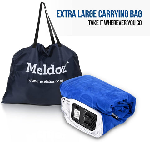 Meldoz Queen Air Mattress with Built - In Pump – 18" Double High Inflatable Bed - with | Sold by Uncle Wiener's Wholesale