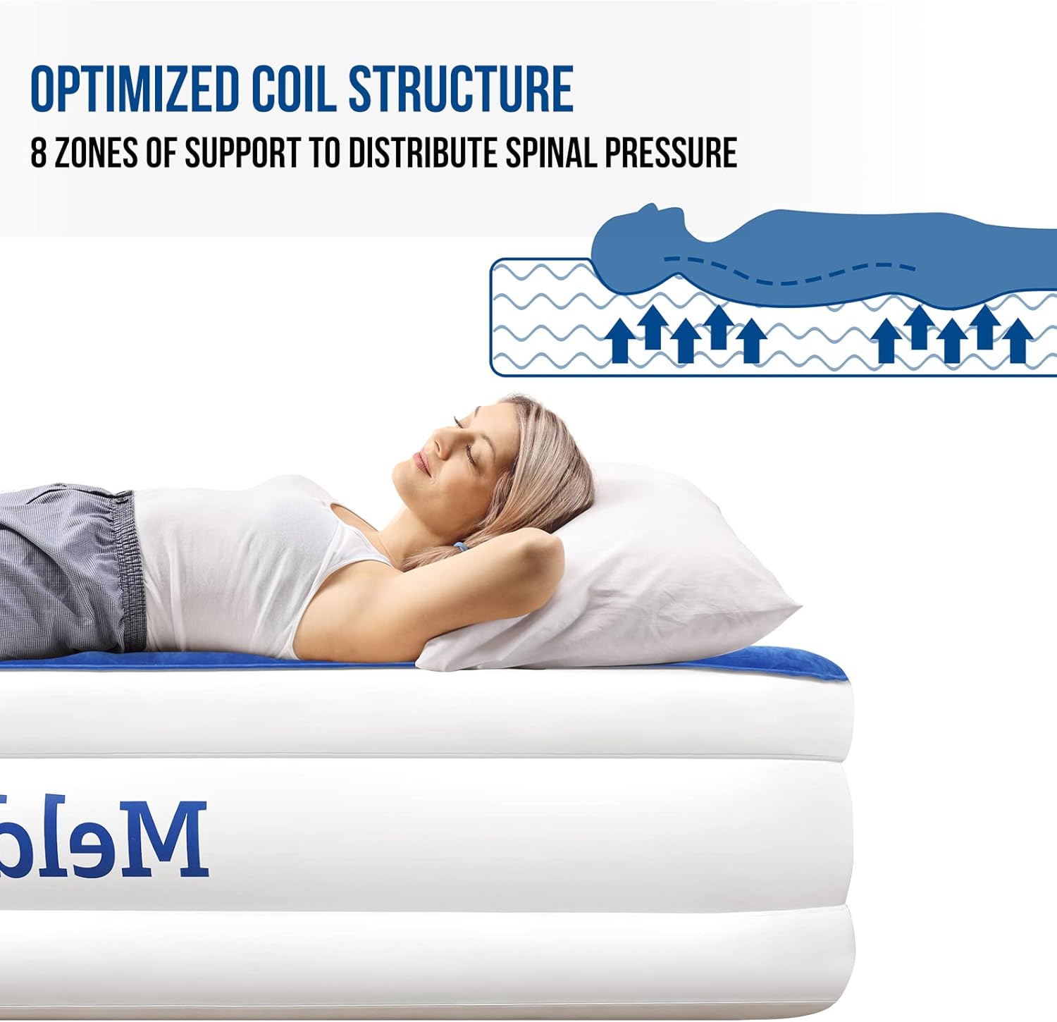 Meldoz Queen Air Mattress with Built - In Pump – 18" Double High Inflatable Bed - with | Sold by Uncle Wiener's Wholesale