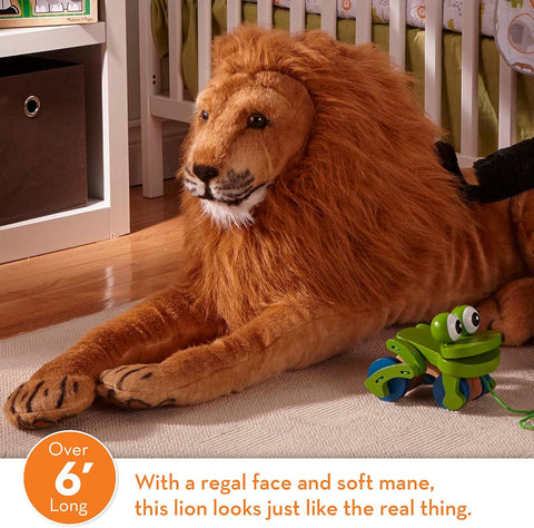 Melissa & Doug Giant Lion - Lifelike Stuffed Animal (55.88 cm H x 193.04 cm W x 38.1 cm L), THE TIGER - with | Sold by Uncle Wiener's Wholesale