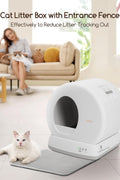 MeoWant Self - Cleaning Cat Litter Box, Integrated Safety Protection Automatic Cat Litter Box for Multi Cats, Extra Large/Odor Removal/APP Control Smart Cat Litter Box with Mat & Liner - with Grey | Sold by Uncle Wiener's Wholesale