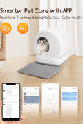 MeoWant Self - Cleaning Cat Litter Box, Integrated Safety Protection Automatic Cat Litter Box for Multi Cats, Extra Large/Odor Removal/APP Control Smart Cat Litter Box with Mat & Liner - with Grey | Sold by Uncle Wiener's Wholesale