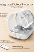 MeoWant Self - Cleaning Cat Litter Box, Integrated Safety Protection Automatic Cat Litter Box for Multi Cats, Extra Large/Odor Removal/APP Control Smart Cat Litter Box with Mat & Liner - with Grey | Sold by Uncle Wiener's Wholesale