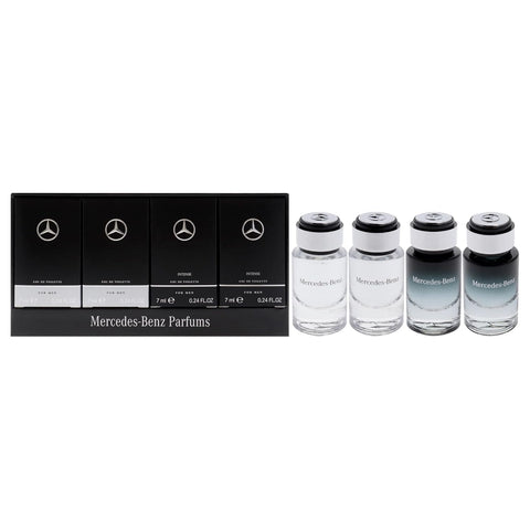 Mercedes - Benz Coffret by Mercedes - Benz for Men - 4 Pc Mini Gift Set 2 x 0.24oz Mercedes - Benz EDT Spray, 2 x 0.24oz Mercedes - Benz Intense EDT Spray - with | Sold by Uncle Wiener's Wholesale