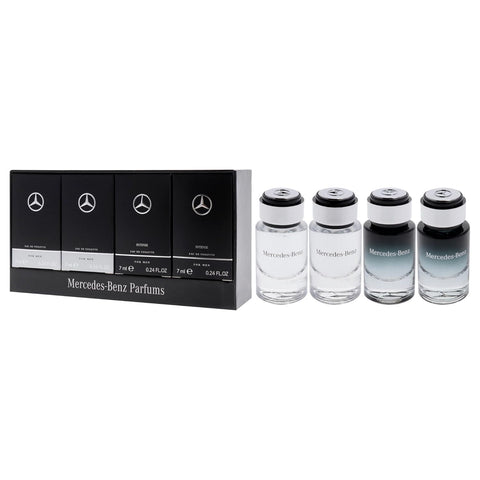 Mercedes - Benz Coffret by Mercedes - Benz for Men - 4 Pc Mini Gift Set 2 x 0.24oz Mercedes - Benz EDT Spray, 2 x 0.24oz Mercedes - Benz Intense EDT Spray - with | Sold by Uncle Wiener's Wholesale