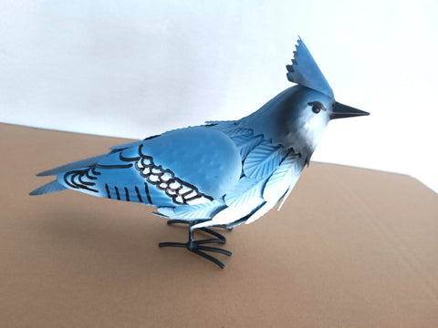 Red Cardinal Figurine: Red Metal Cardinal Garden Statue for Outdoor Yard Decoration

Blue Jay Figurine: Blue Metal Blue Jay Bird Sculpture – Outdoor Garden Art

Both Birds: Set of Metal Bird Yard Art Statues – Red Cardinal & Blue Jay

Close-ups: Close-Up View of Hand-Painted Outdoor Bird Figurines