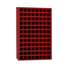 Metal Bolt Bin Organizer Cabinet – 24, 40, 72 & 96 - Hole Steel Parts Storage for Garage, Workshop, or Industrial Use - Garage Storage with Red | Sold by Uncle Wiener's Wholesale
