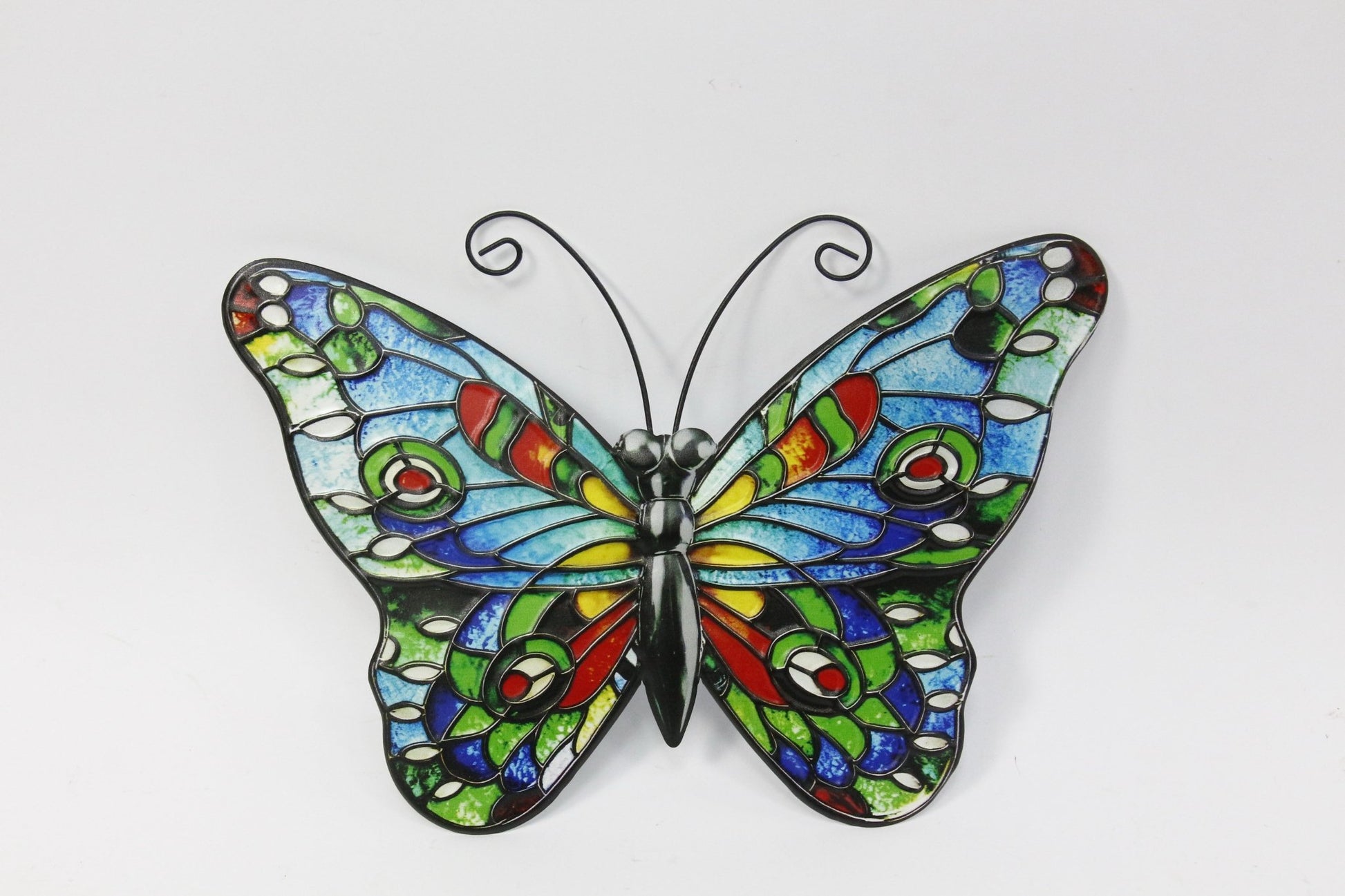 Metal Butterfly & Hummingbird Wall Decor Outdoor Iron Art - with 12.6" × 0.3" × 9.0" (32.07 × 0.64 × 22.86 cm) | Sold by Uncle Wiener's Wholesale