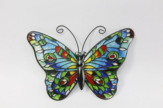 Metal Butterfly & Hummingbird Wall Decor Outdoor Iron Art - with 12.6" × 0.3" × 9.0" (32.07 × 0.64 × 22.86 cm) | Sold by Uncle Wiener's Wholesale