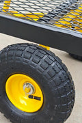 Metal Deck Wagon with Pneumatic 4 - Wheel and 800 lb Load Capacity MDW4824 - with | Sold by Uncle Wiener's Wholesale