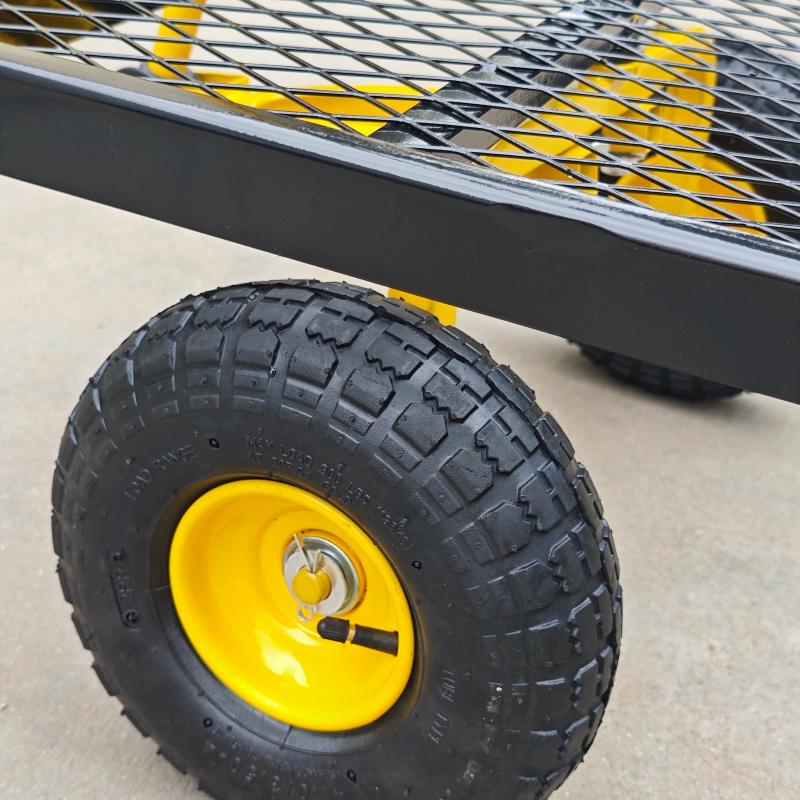 Metal Deck Wagon with Pneumatic 4 - Wheel and 800 lb Load Capacity MDW4824 - with | Sold by Uncle Wiener's Wholesale