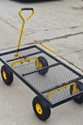 Metal Deck Wagon with Pneumatic 4 - Wheel and 800 lb Load Capacity MDW4824 - with | Sold by Uncle Wiener's Wholesale