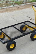 Metal Deck Wagon with Pneumatic 4 - Wheel and 800 lb Load Capacity MDW4824 - with | Sold by Uncle Wiener's Wholesale