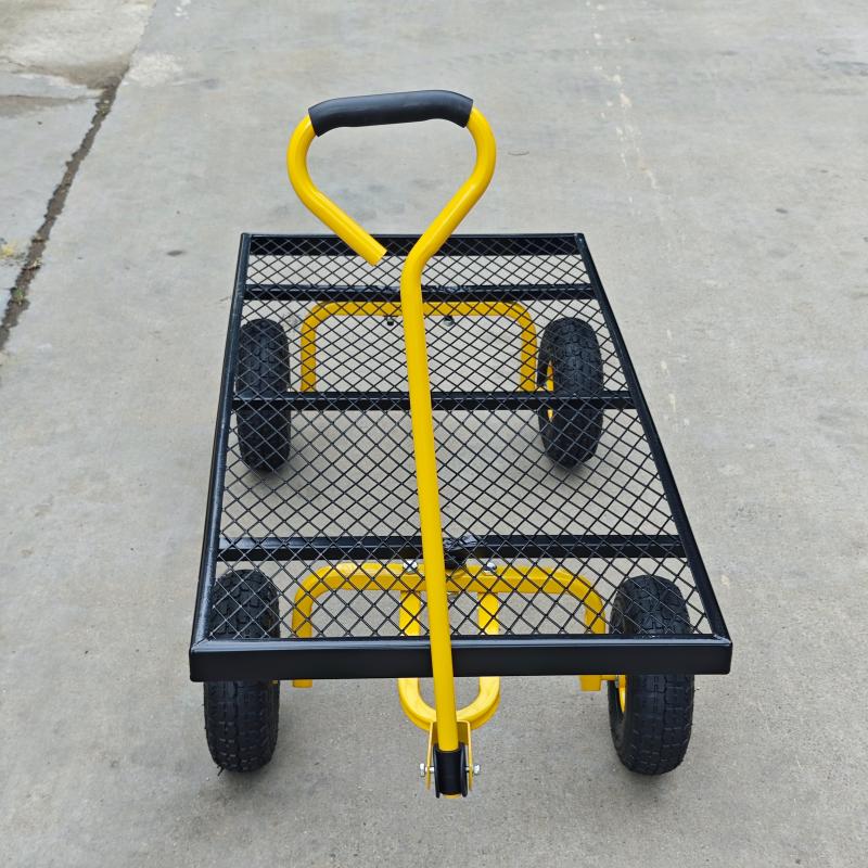 Metal Deck Wagon with Pneumatic 4 - Wheel and 800 lb Load Capacity MDW4824 - with | Sold by Uncle Wiener's Wholesale