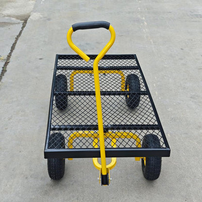 Metal Deck Wagon with Pneumatic 4 - Wheel and 800 lb Load Capacity MDW4824 - with | Sold by Uncle Wiener's Wholesale