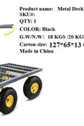 Metal Deck Wagon with Pneumatic 4 - Wheel and 800 lb Load Capacity MDW4824 - with | Sold by Uncle Wiener's Wholesale