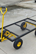 Metal Deck Wagon with Pneumatic 4 - Wheel and 800 lb Load Capacity MDW4824 - with | Sold by Uncle Wiener's Wholesale
