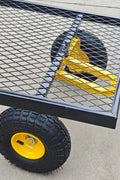 Metal Deck Wagon with Pneumatic 4 - Wheel and 800 lb Load Capacity MDW4824 - with | Sold by Uncle Wiener's Wholesale