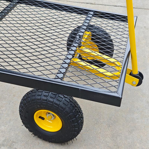 Metal Deck Wagon with Pneumatic 4 - Wheel and 800 lb Load Capacity MDW4824 - with | Sold by Uncle Wiener's Wholesale