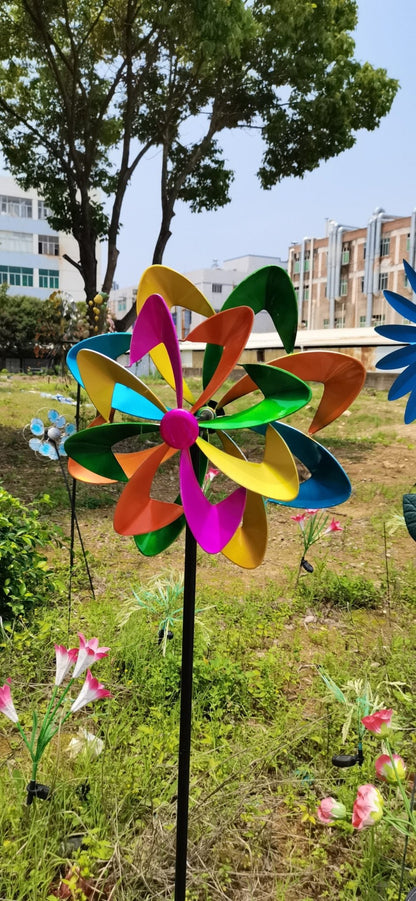 Metal Garden Wind Spinner Windmill – Kinetic Yard Art Ornament - with 517041 | Sold by Uncle Wiener's Wholesale