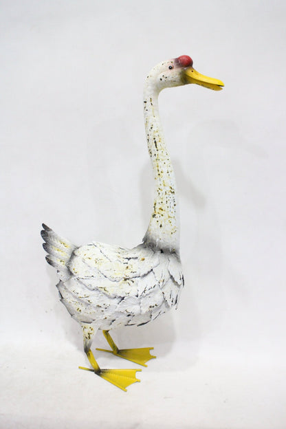 Metal Rooster & Goose Garden Decor – Hand - Painted Yard Sculptures - with 16.5" × 7.5" × 21.5" | Sold by Uncle Wiener's Wholesale
