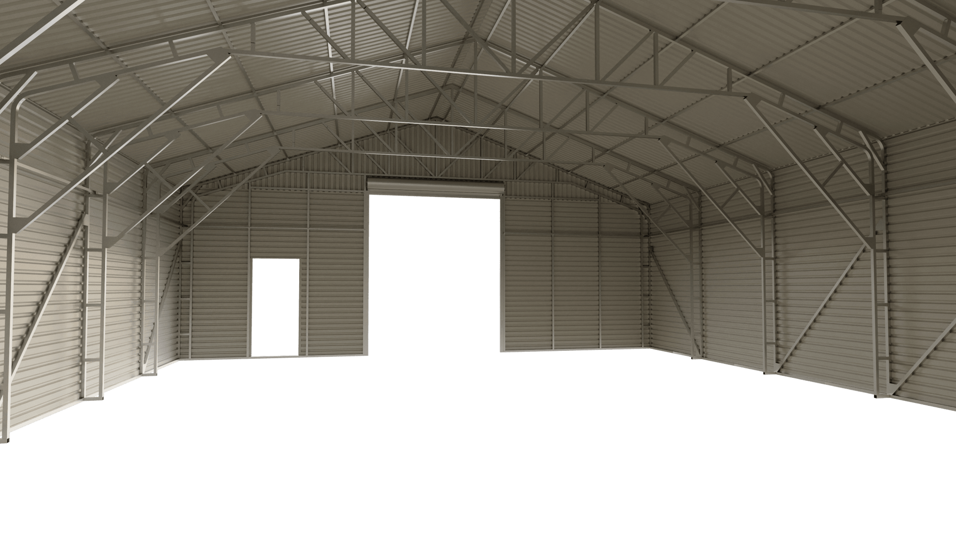 Metal Storage Building with Electric Roll - Up Door – 43x50, 43x66, 43x82 Sizes | Industrial Steel Garage - with 43 FT × 82 FT | Sold by Uncle Wiener's Wholesale