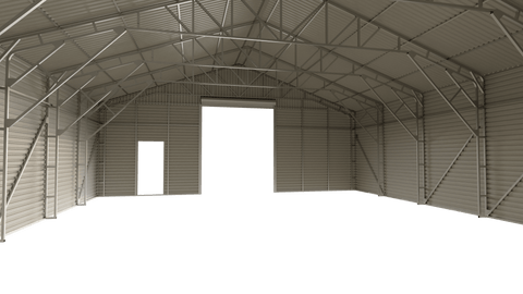 Metal Storage Building with Electric Roll - Up Door – 43x50, 43x66, 43x82 Sizes | Industrial Steel Garage - with 43 FT × 82 FT | Sold by Uncle Wiener's Wholesale