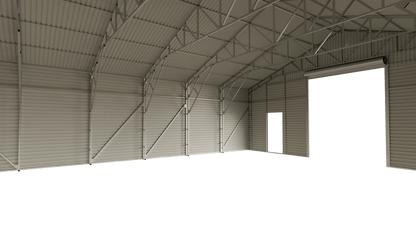 Metal Storage Building with Electric Roll - Up Door – 43x50, 43x66, 43x82 Sizes | Industrial Steel Garage - with 43 FT × 82 FT | Sold by Uncle Wiener's Wholesale