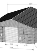 Metal Storage Building with Electric Roll - Up Door – 43x50, 43x66, 43x82 Sizes | Industrial Steel Garage - with 43 FT × 82 FT | Sold by Uncle Wiener's Wholesale