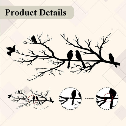 Metal Wall Art & Garden Decor Collection – Floral, Bird, Tree Branch, Butterfly & Windmill Designs - with Metal Bird Branch Wall Art – 31.5" × 13.6" | Sold by Uncle Wiener's Wholesale