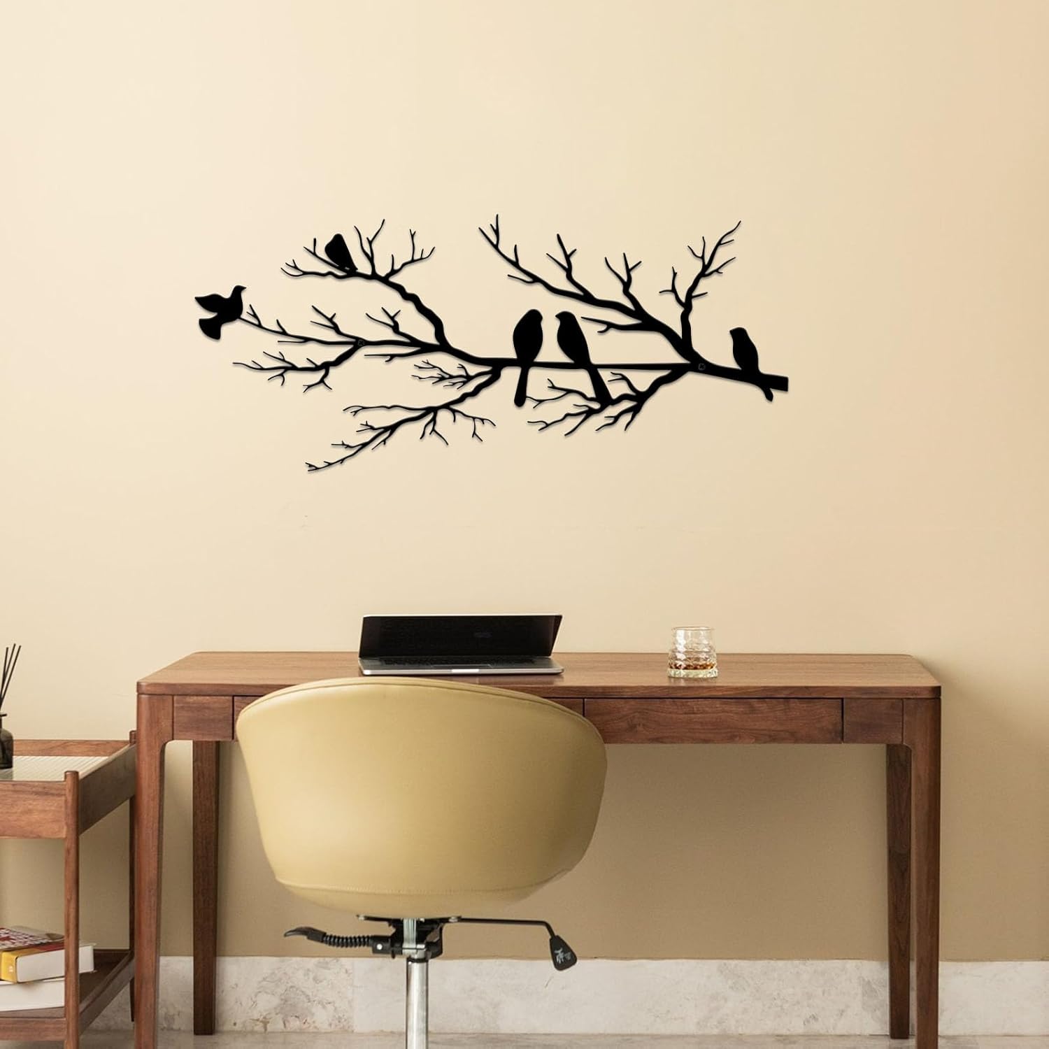 Metal Wall Art & Garden Decor Collection – Floral, Bird, Tree Branch, Butterfly & Windmill Designs - with Metal Bird Branch Wall Art – 31.5" × 13.6" | Sold by Uncle Wiener's Wholesale